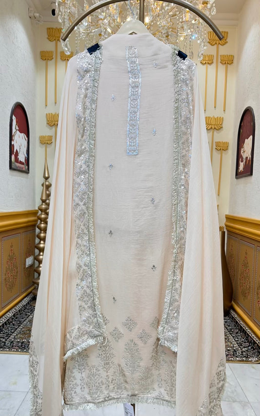 Arezya Mul Kinari Suit (Peach)