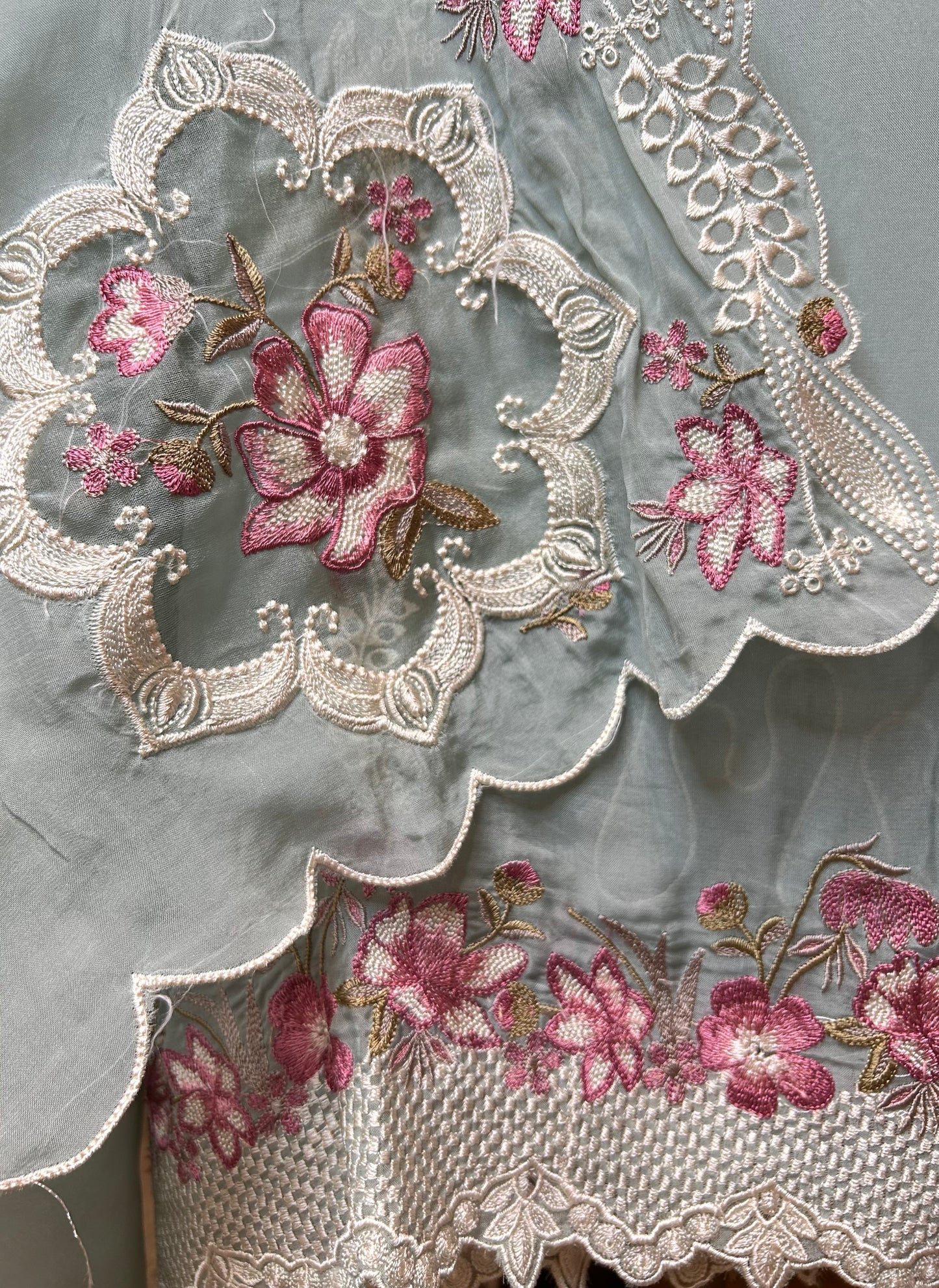 Shabnum Organza Suit (Blue)