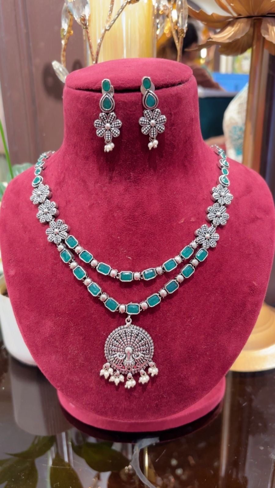 Rangmahal Oxidized Layered Necklace Set
