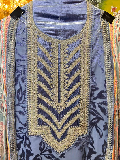 Zaroon Velvet Suit (Blue)