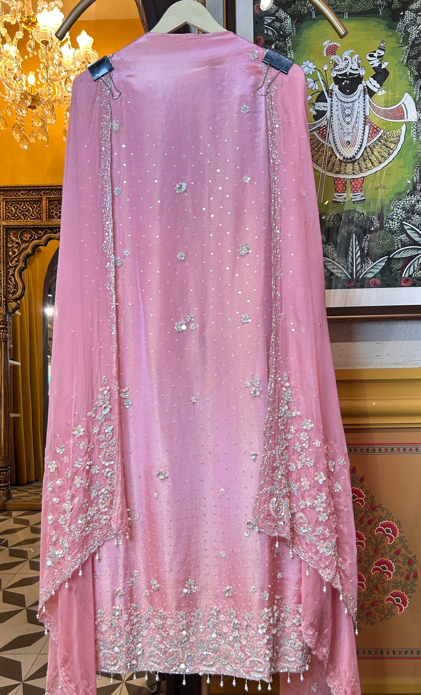 Ishvani Organza Suit (Pink)