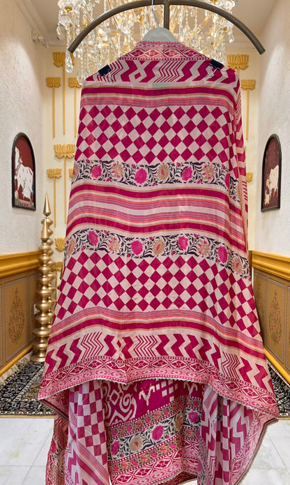 Sarvani Ikkat Tara Suit (Pink)