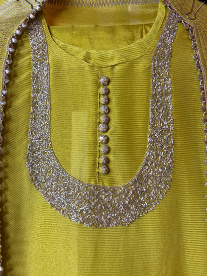 Naureh Organza Suit (Lime Green)