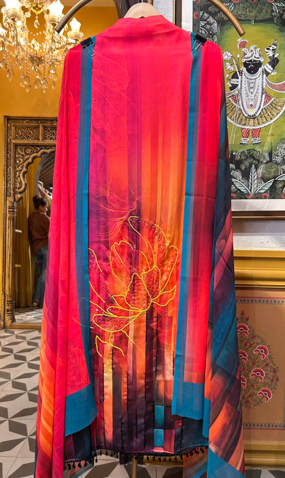 Nayira Crepe Suit (Magenta)