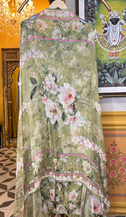 Zahira Organza Suit (Green)