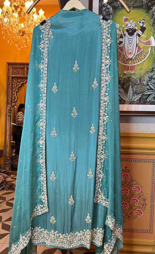 Afsaneh Organza Suit (Blue)