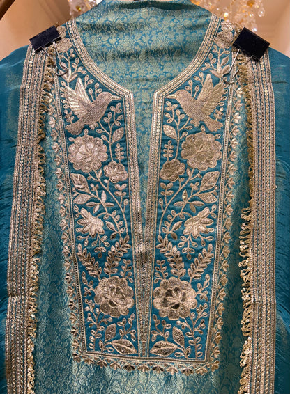 Noorayra Pita Zari Banarasi Suit (Blue)