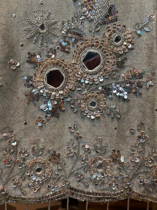 Mehzaara Organza Suit (Ivory)