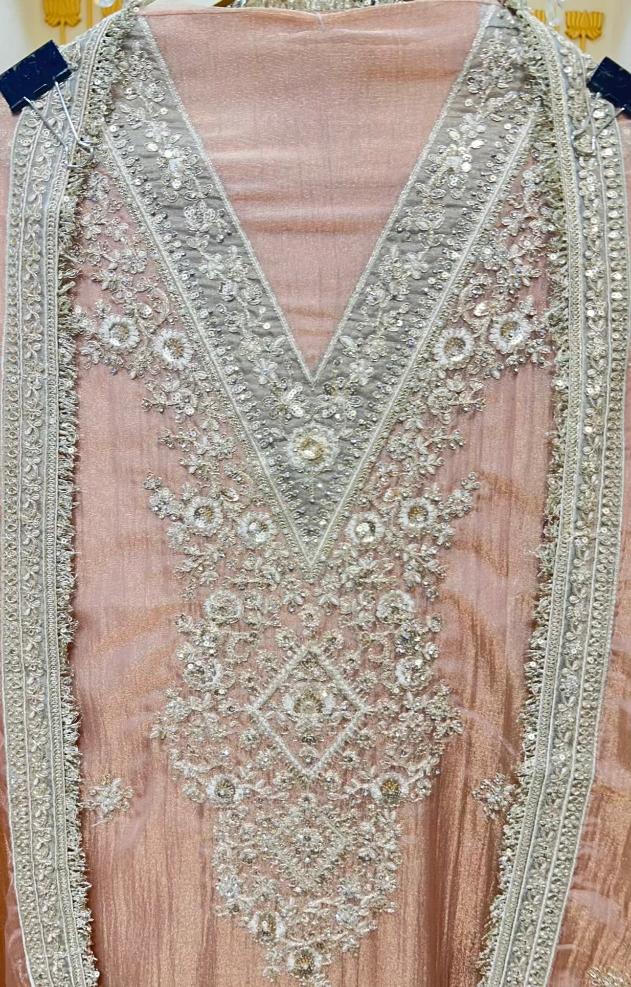 Zarifa Kinari Veil Suit (Peach)