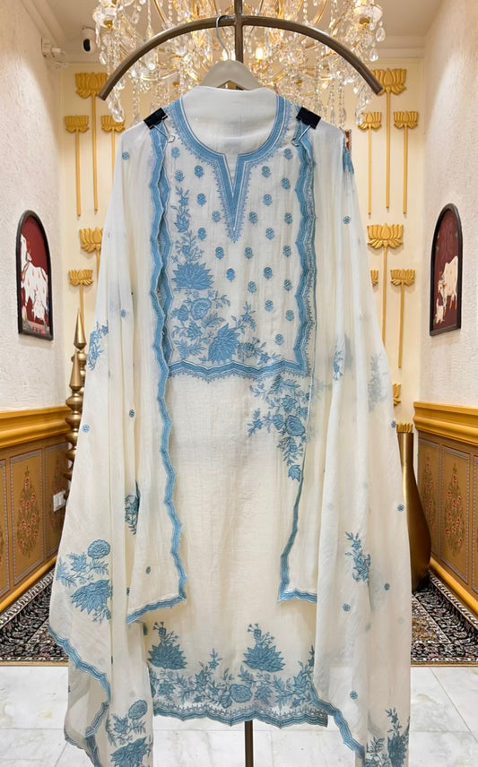 Ishana Mul Veil Suit (Blue)