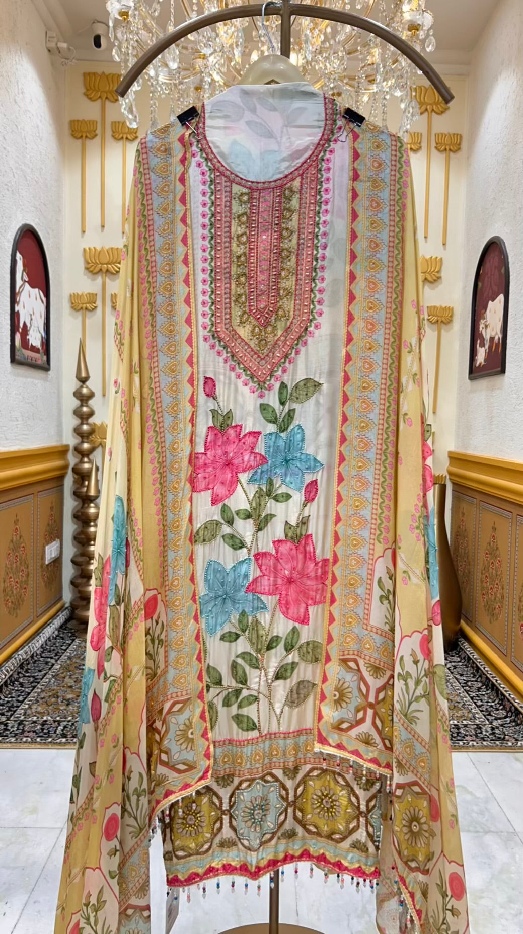Rivaaya Pearl Crepe Suit