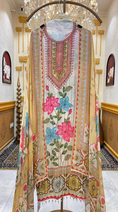 Rivaaya Pearl Crepe Suit