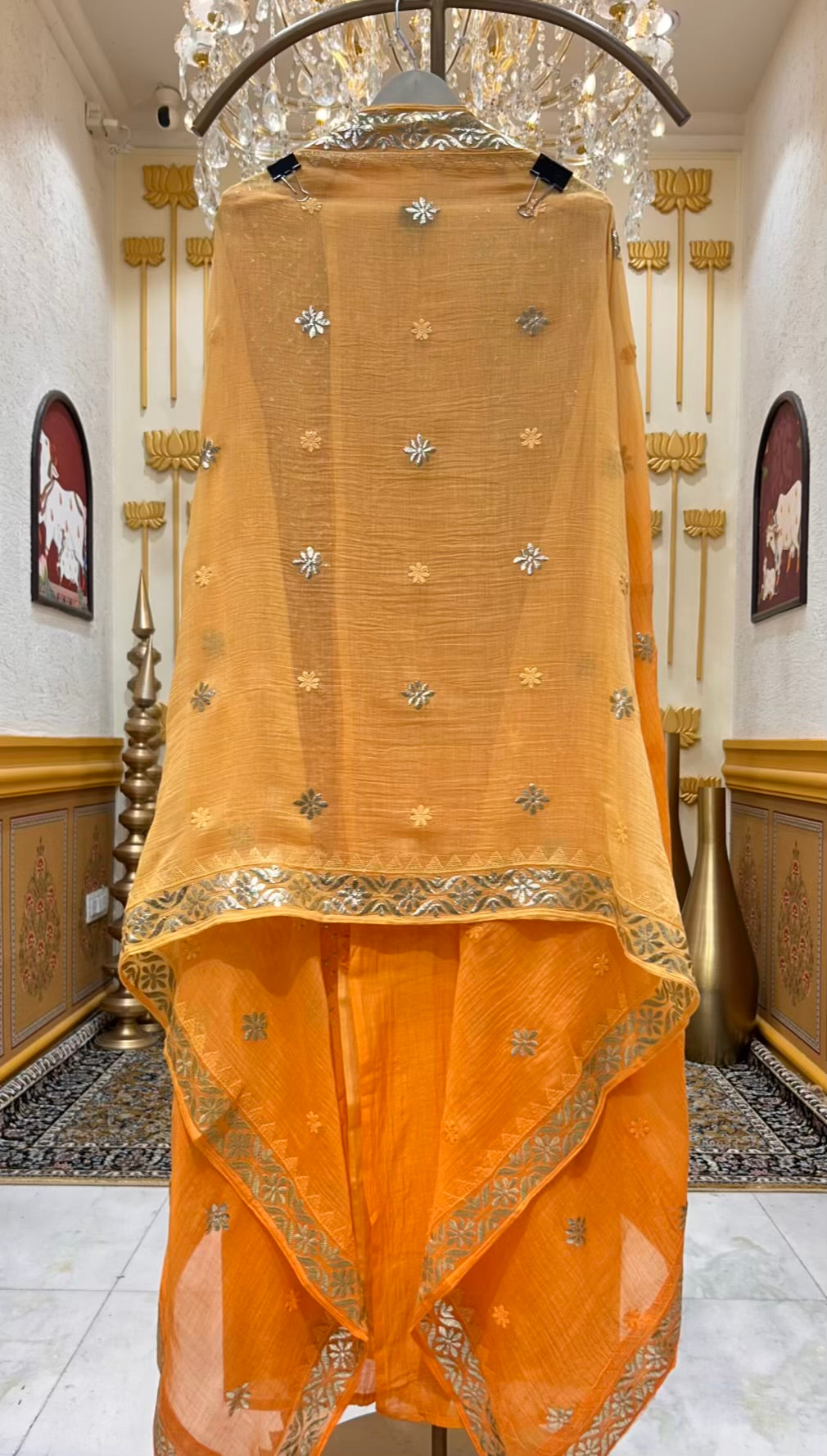 Zoraya Golden Zari Chanderi Suit
