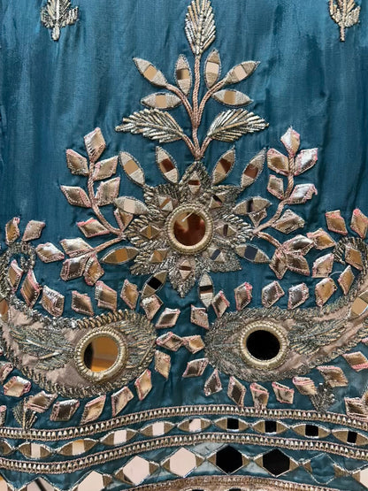 Zaraina Gota Mirror Suit (Peacock Blue)