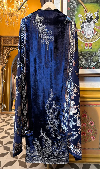 Velvasa Brocade Suit (Blue)