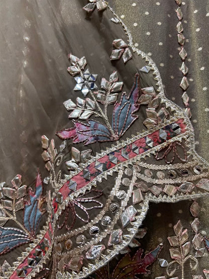 Ruhmehar Gota Aaina Suit (Green)