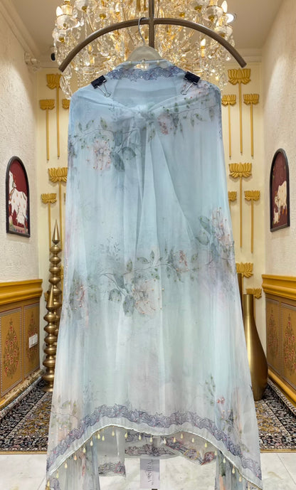 Sia Printed Organza Suit