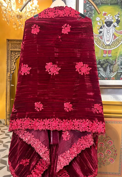 Afsar-E-Velvet Suit (Red)