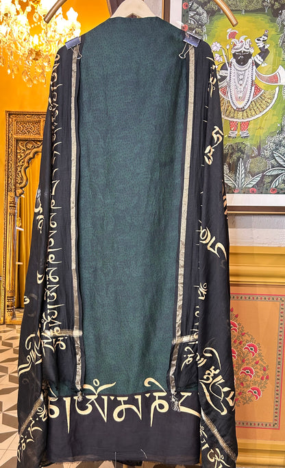 Vyanah Maheshwari Suit (Green & Black)