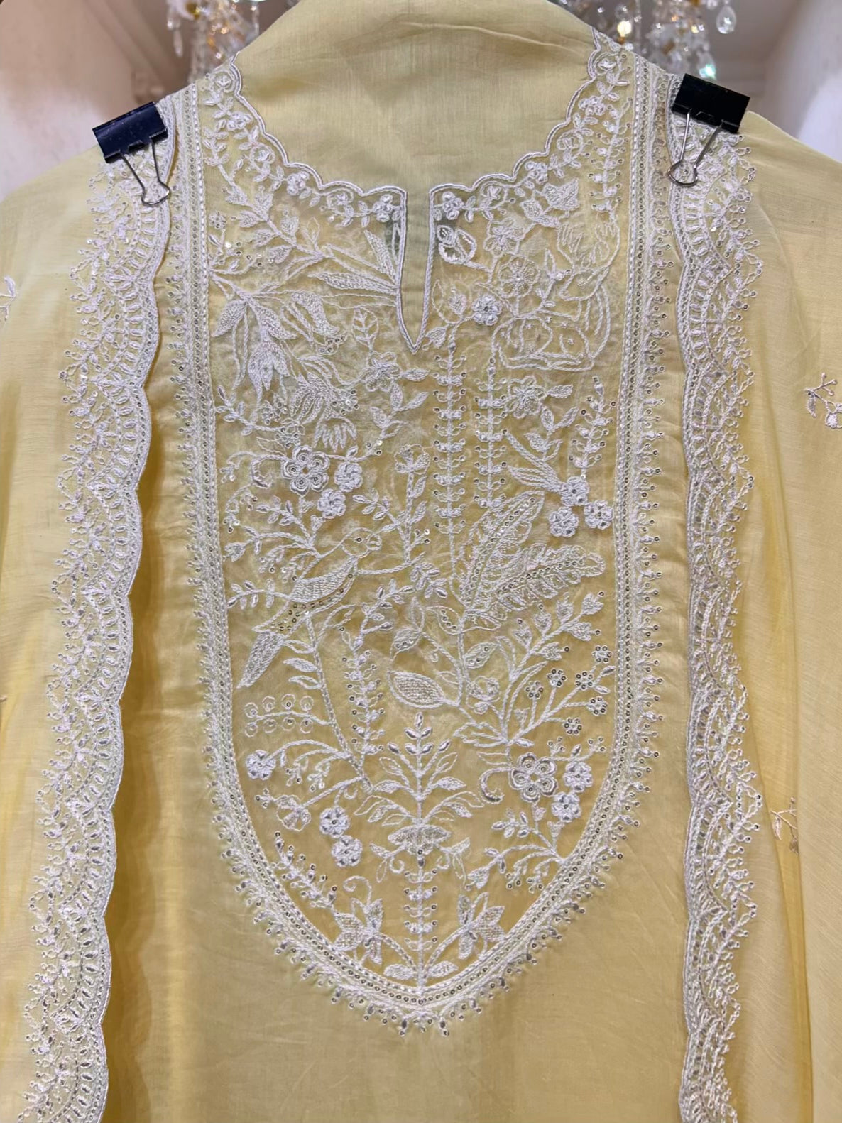 Ishara Mul Chanderi Suit (Yellow)