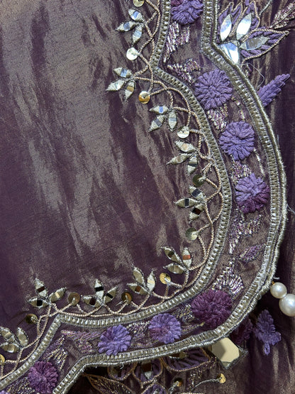 Noorain Organza Suit (Lavender)