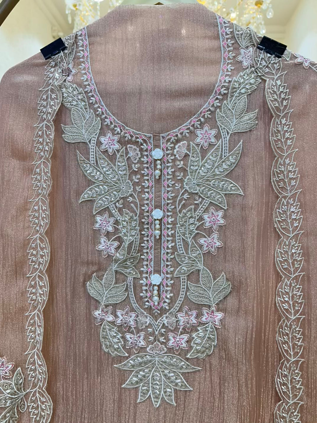 Eshira Appliqué Glow Suit (Peach)