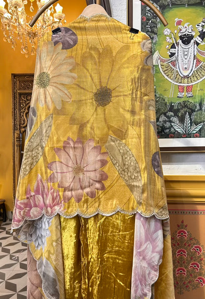 Zarmina Velvet Suit (Mustard)