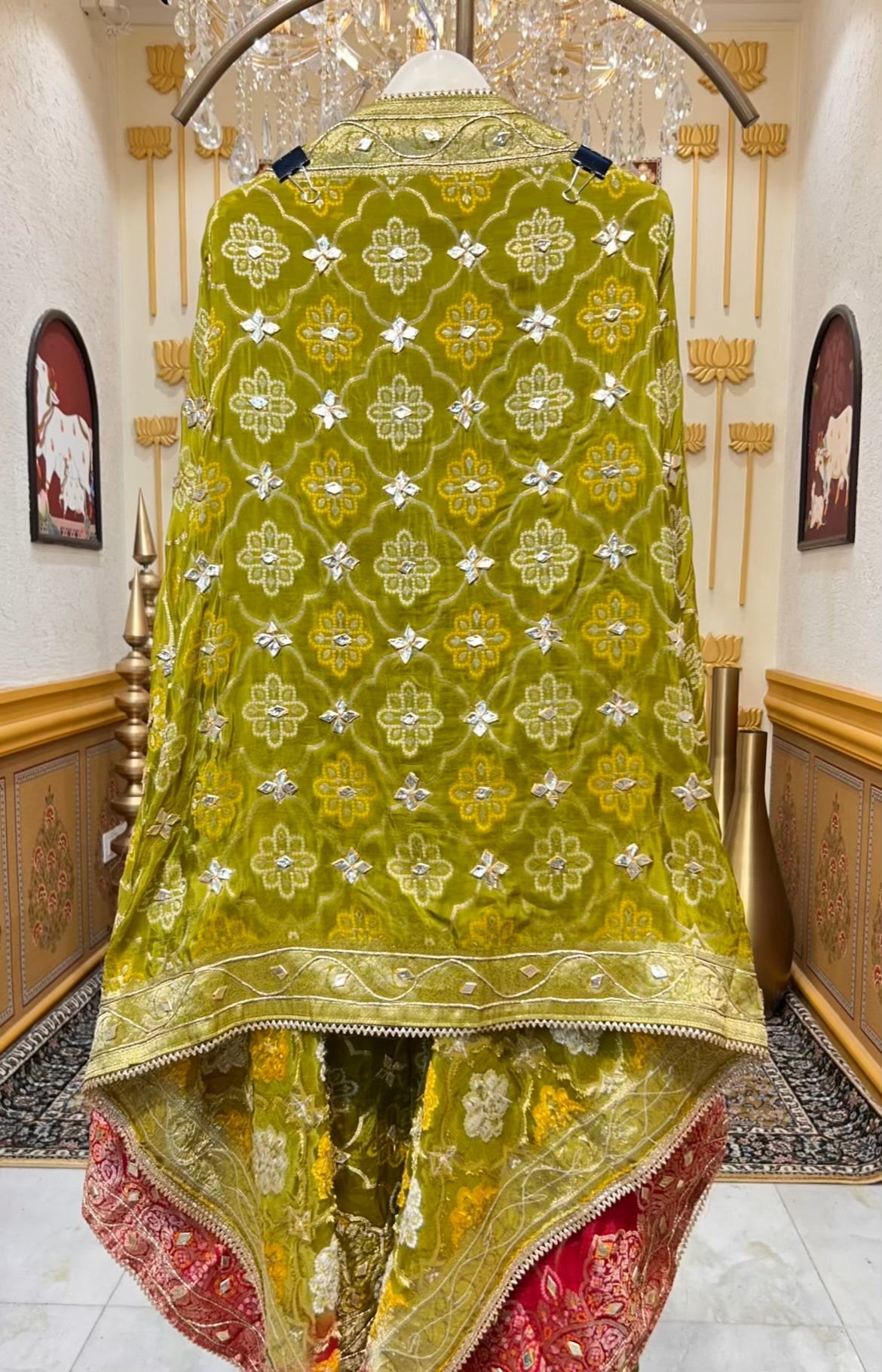 Meher Bandhej Suit (Mehendi Green)