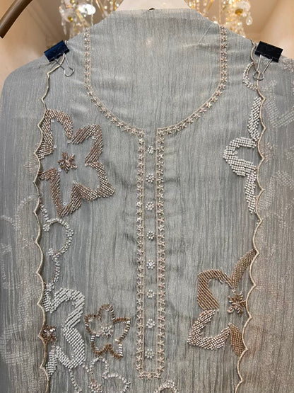 Aarifa Crush Karigari Suit (Pista Green)