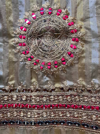 Arzoo Organza Suit (Beige)