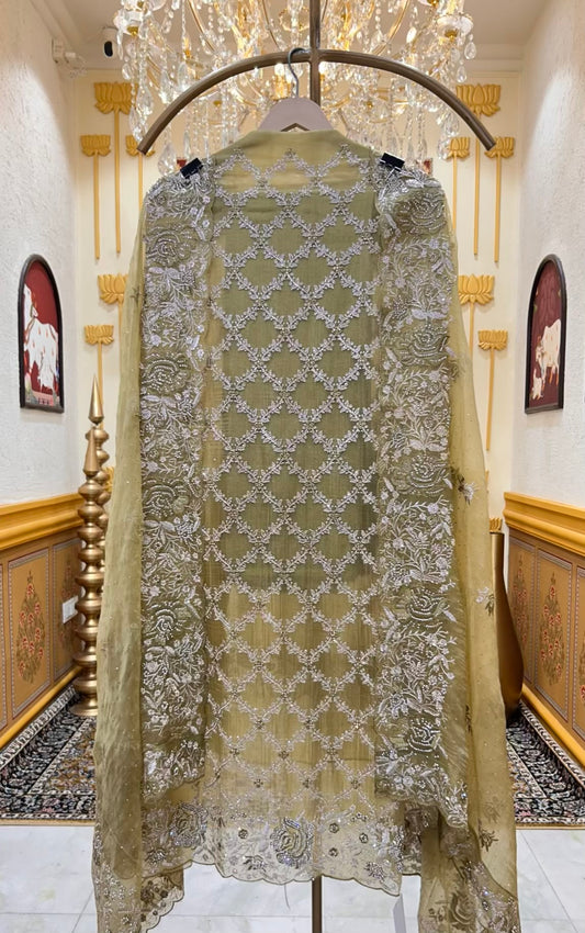 Mehrya Zari Élan Suit (Mehendi Green)