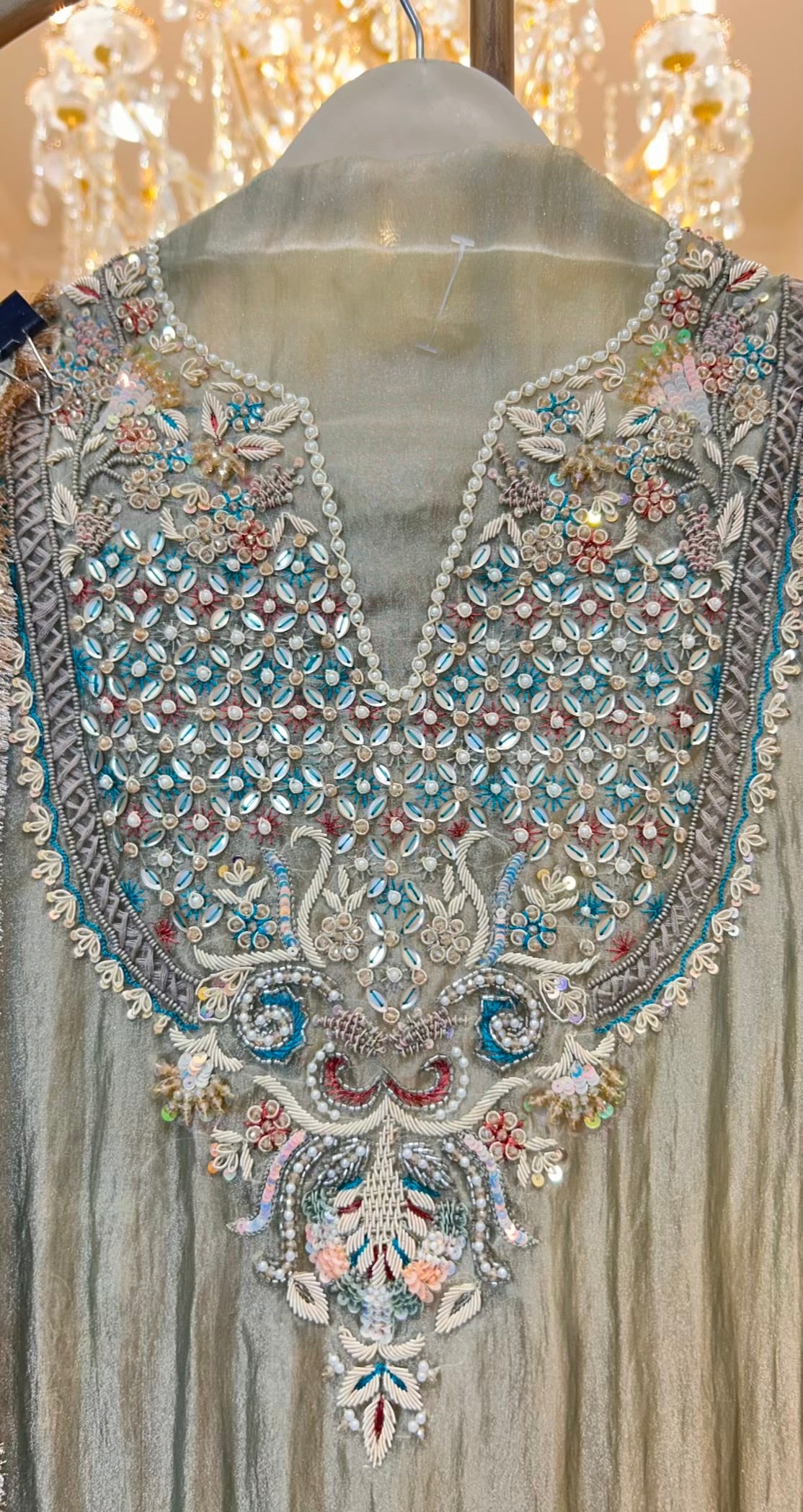 Sarvangi Brocade Suit (Olive Green)