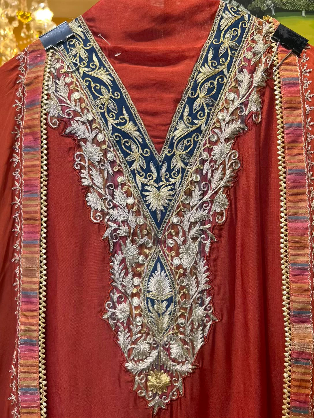 Falakzaar Organza Suit (Red)