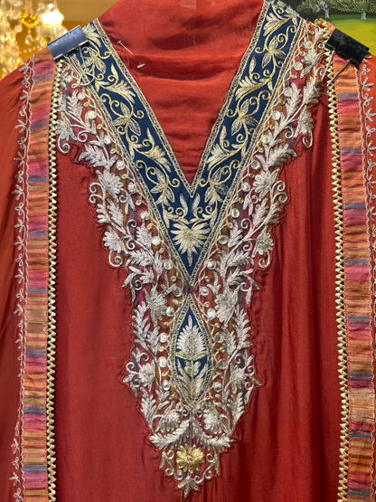 Falakzaar Organza Suit (Red)