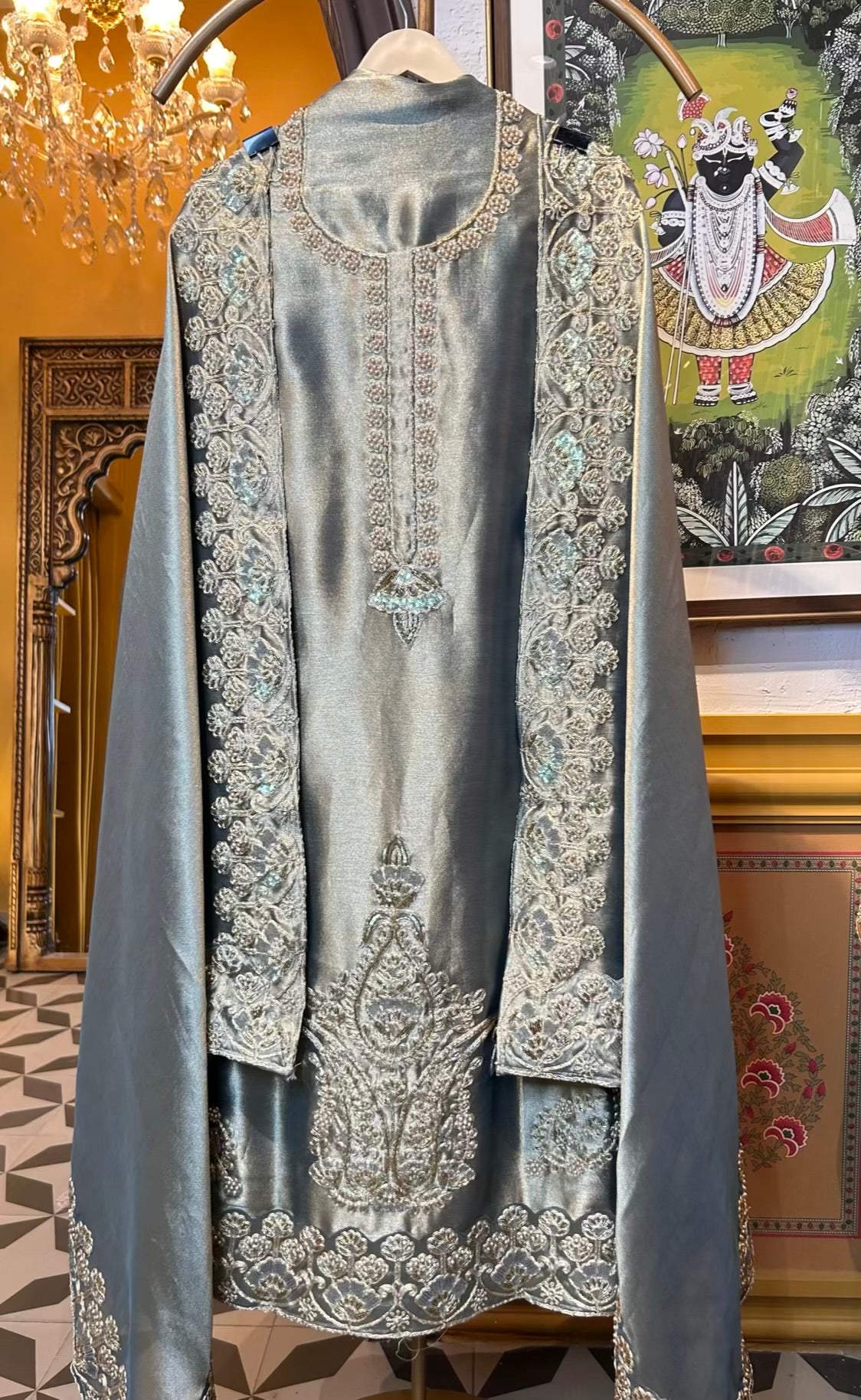 Sarvinoor Organza Suit (Green)