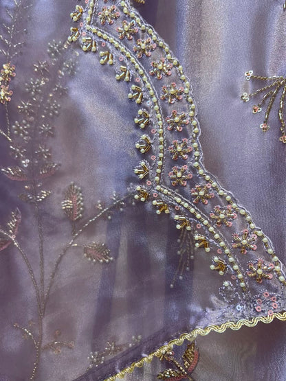 Elina Crush Karigari Suit (Lavender)