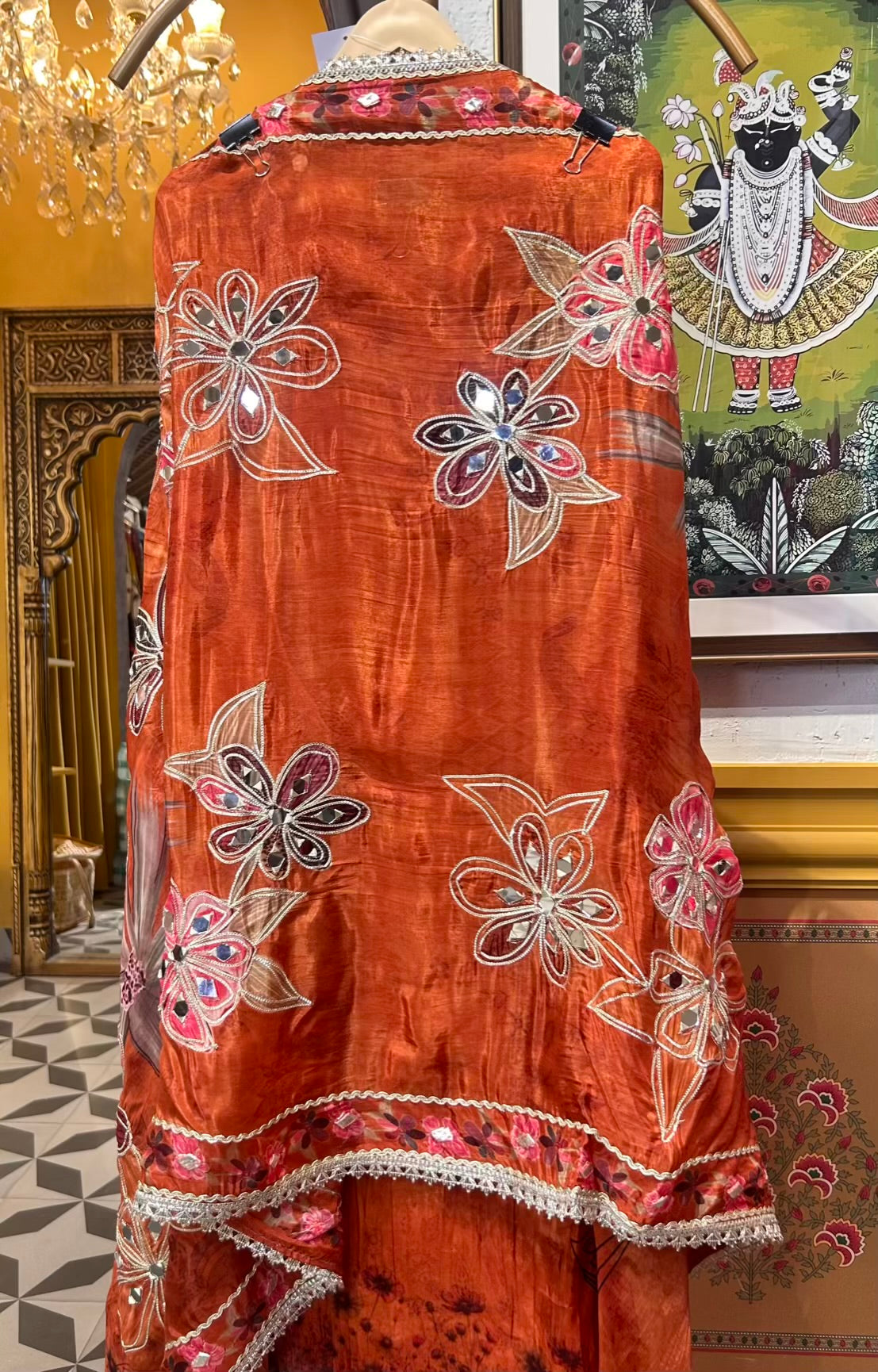 Falisha Organza Suit (Rust)