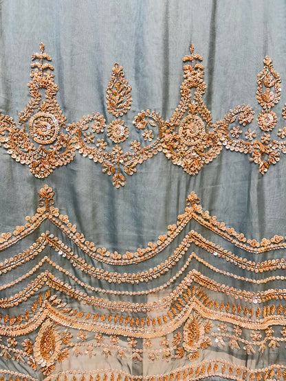 Zarqina Organza Gleam Suit (Powder Blue)