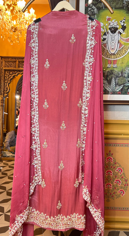 Afsaneh Organza Suit (Magenta)