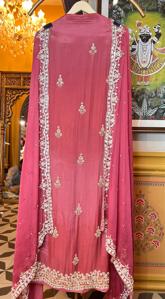 Afsaneh Organza Suit (Magenta)
