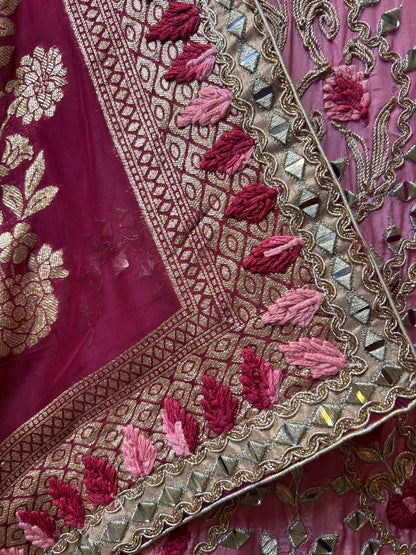 Zarreen Adaa Silk Suit (Pink)