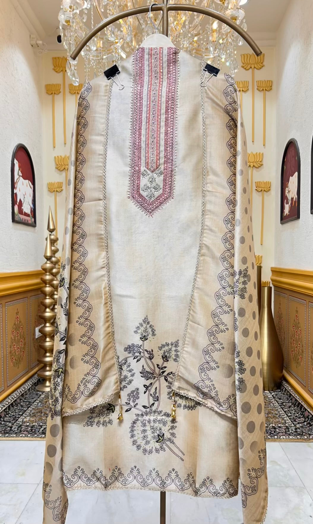 Mehira Silk Naqsh Suit