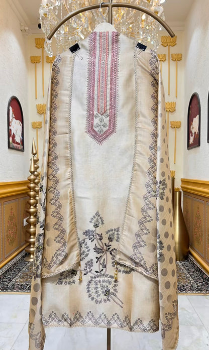 Mehira Silk Naqsh Suit