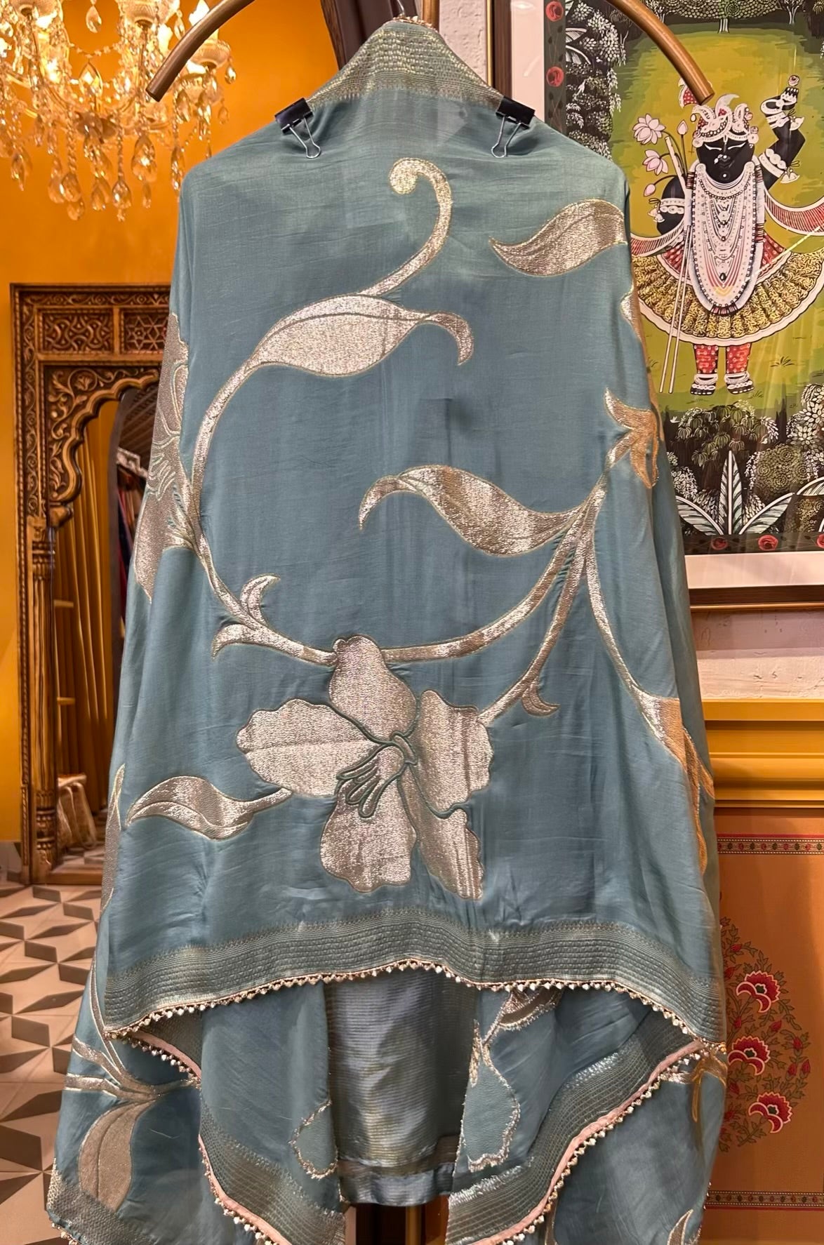 Meerbaaz Banarasi Suit (Powder Blue)