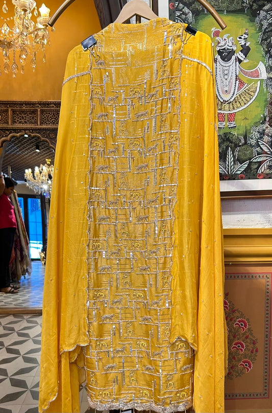 Rimzaan Organza Suit (Yellow)