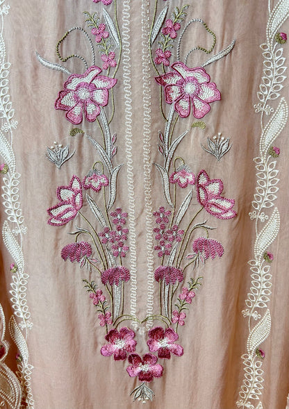 Shabnum Organza Suit (Beige)