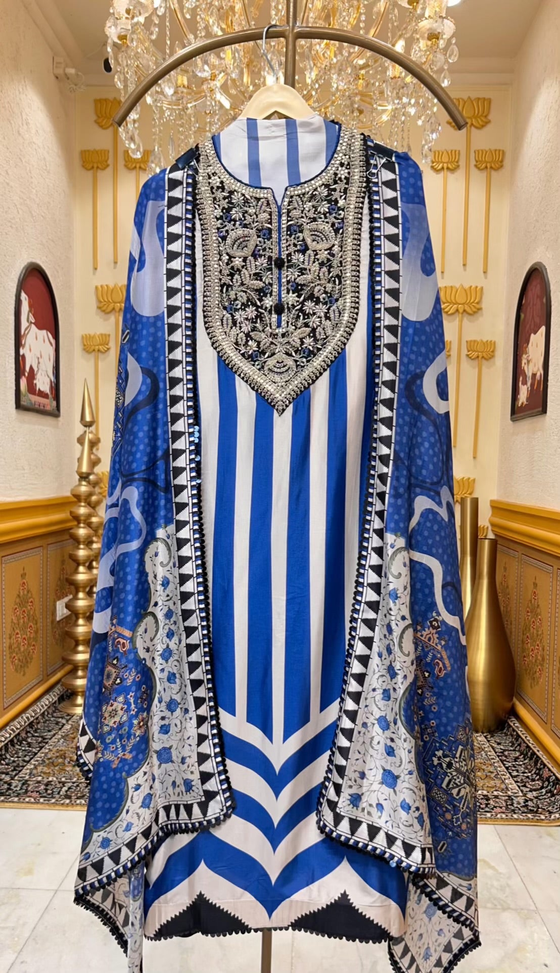 Mehira Silk Grace Suit (Blue)