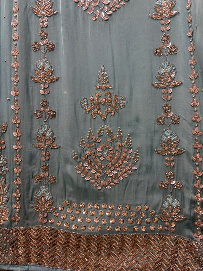 Zariha Organza Suit (Blue)