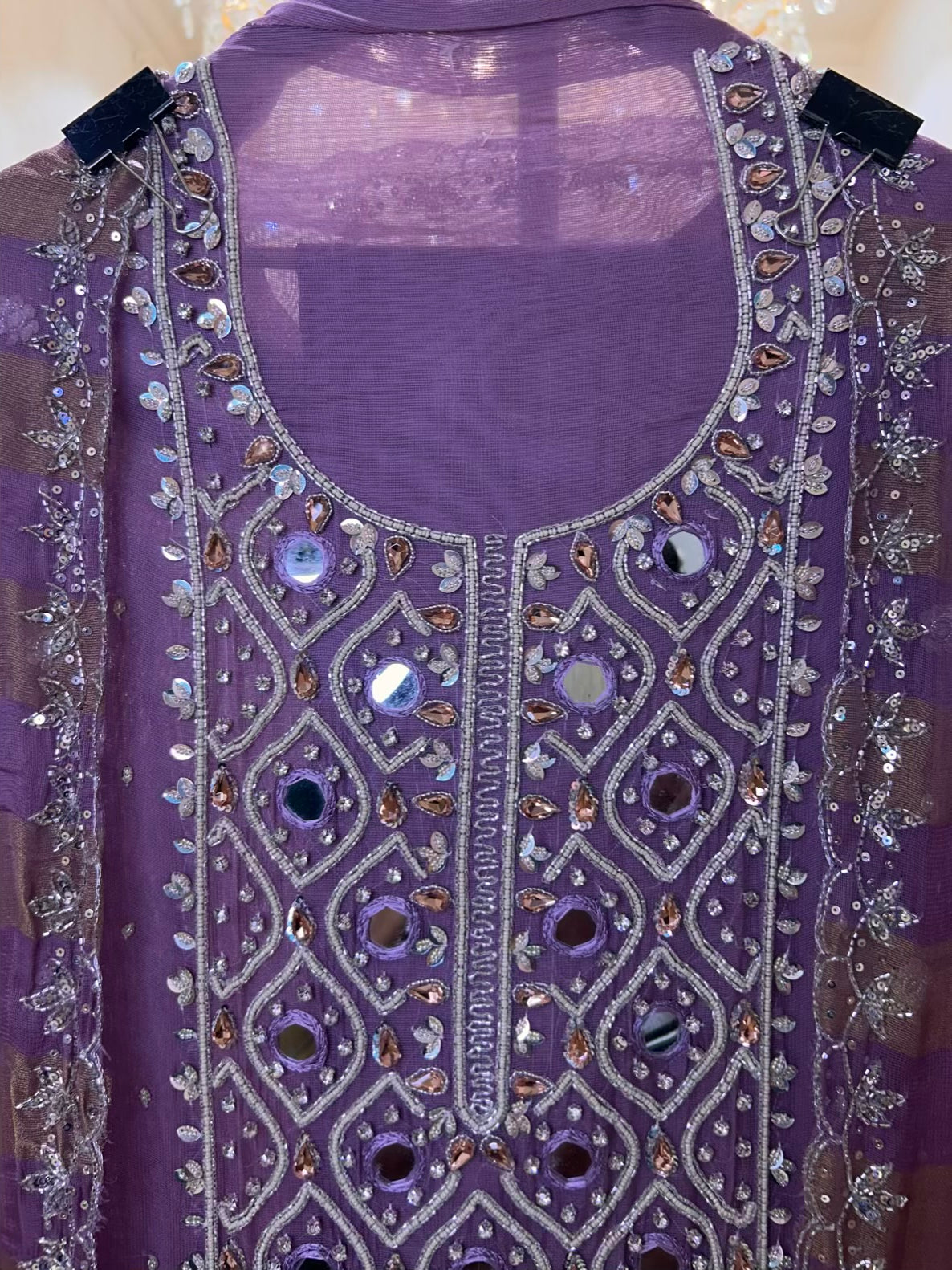 Husna Karigari Banarasi Suit (Purple)