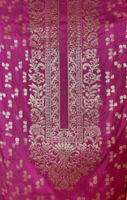 Amaaya Banarasi Silk Suit (Wine)